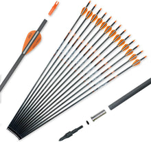 Load image into Gallery viewer, High-Performance Archery Carbon Arrows - 100% Materials, Includes Bonus Nocks