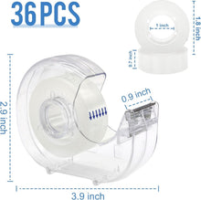 Load image into Gallery viewer, Effortless Crafting 36 Pcs Clear Tape Rolls and Durable Dispensers for Any Task