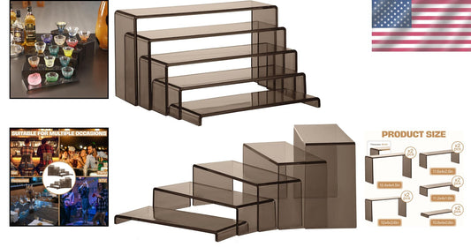 10 Durable Rectangular Acrylic Risers with Crystal-Clear Visibility for Displays