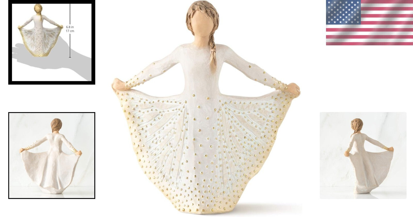 Susan Lordi Butterfly Figurine - Hand-Carved and Painted for Personal Growth