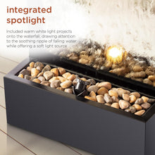 Load image into Gallery viewer, Stylish Lighted Waterfall Fountain - 72-Inch Mirror Fountain with River Rocks