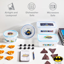 Load image into Gallery viewer, 8-Pc Batman Food Storage Set: BPA-Free Meal Prep Containers with Locking Lids