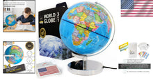 Load image into Gallery viewer, 9-Inch Illuminated Kids Globe with Interactive Games &amp; Night Light Feature