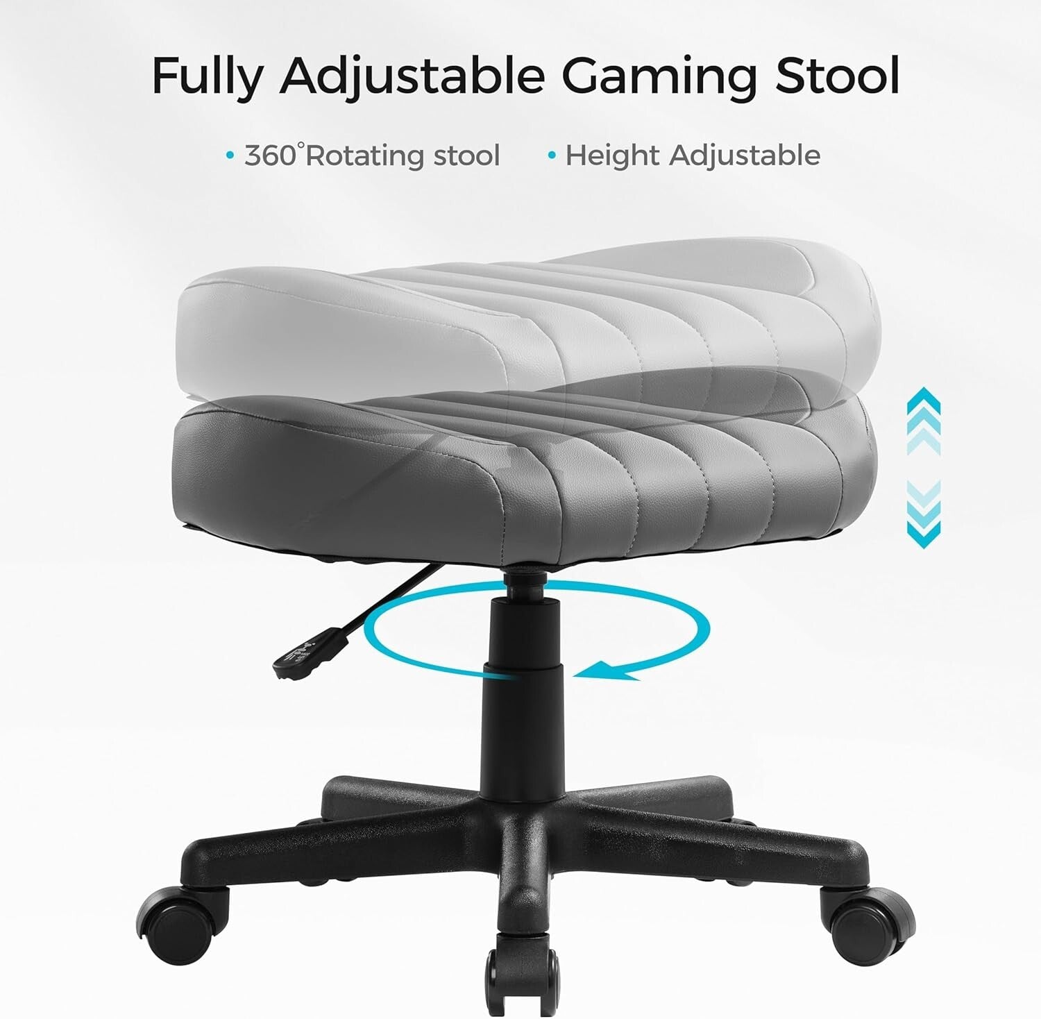 Luxury PU Leather Office Chair with Swivel Wheels & Height Adjustable Footrest