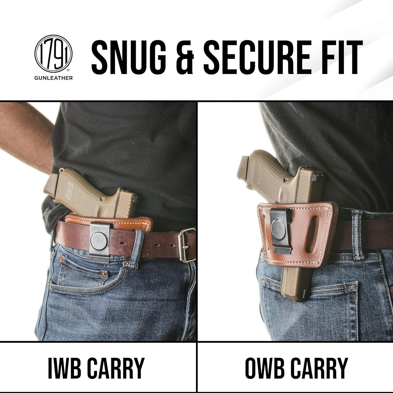 Comfortable CCW Gun Holster in 100% Leather - Quick Draw for Everyday Carry