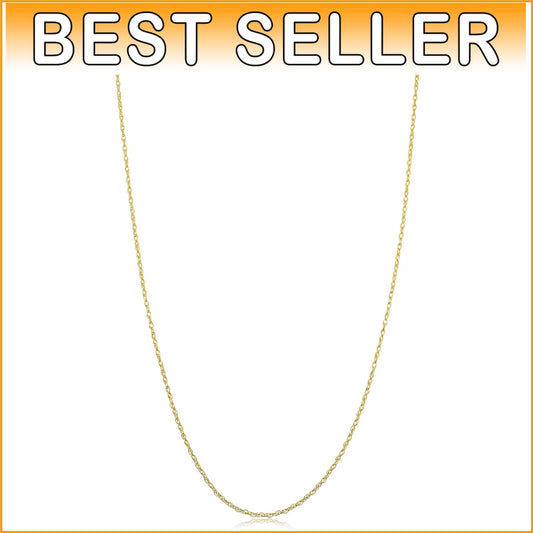 Elegant 10k Yellow Gold Rope Chain Necklace - Lightweight & Tarnish-Proof, 18"