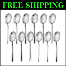Load image into Gallery viewer, Versatile 12 Inch Slotted Serving Spoons - Durable and Rust-Resistant Set of 12