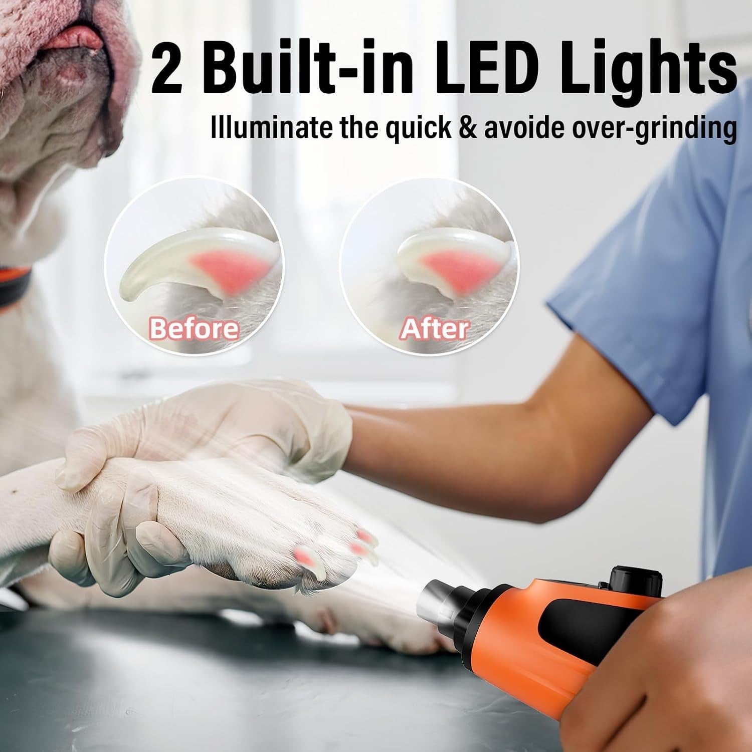 Advanced Electric Dog Nail Grinder - 2000mAh Rechargeable & Quiet Operation
