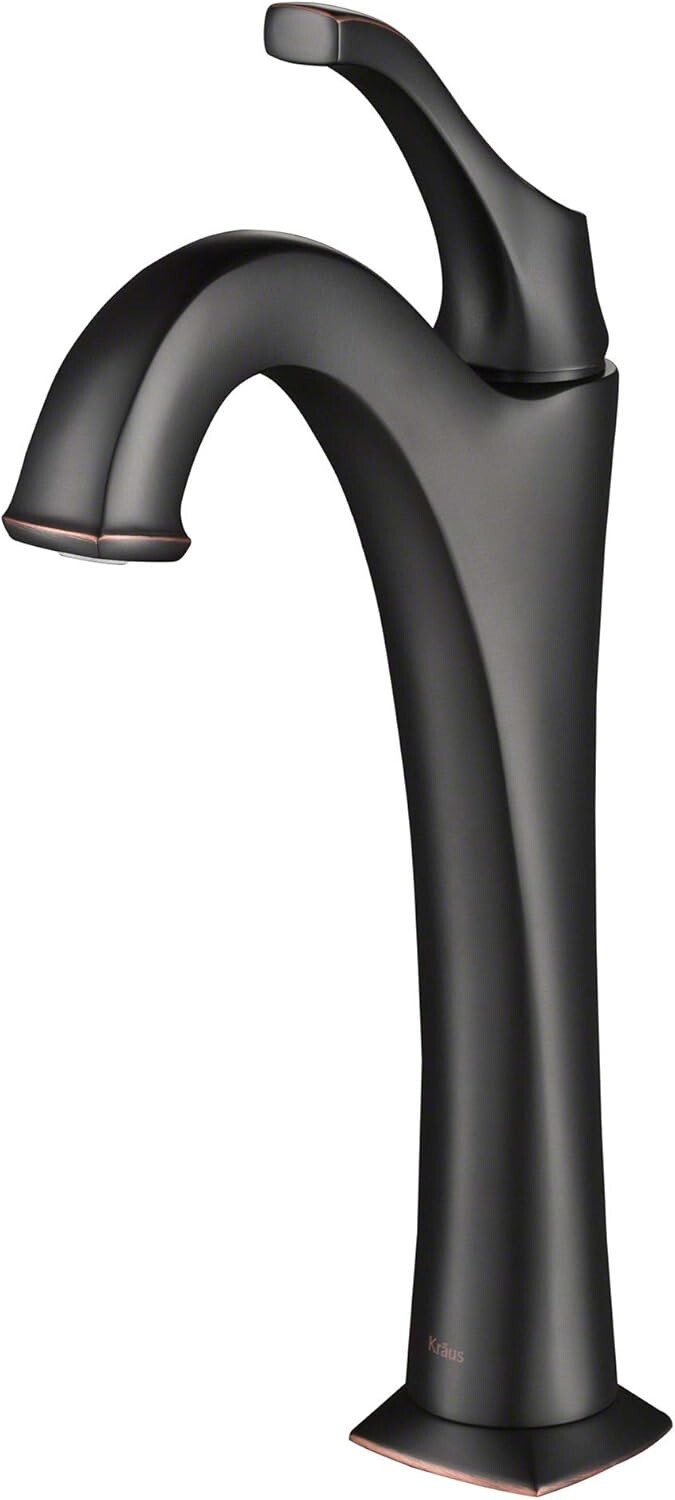 Arlo Oil Rubbed Bronze Single Handle Vessel Faucet with Pop-Up Drain Included