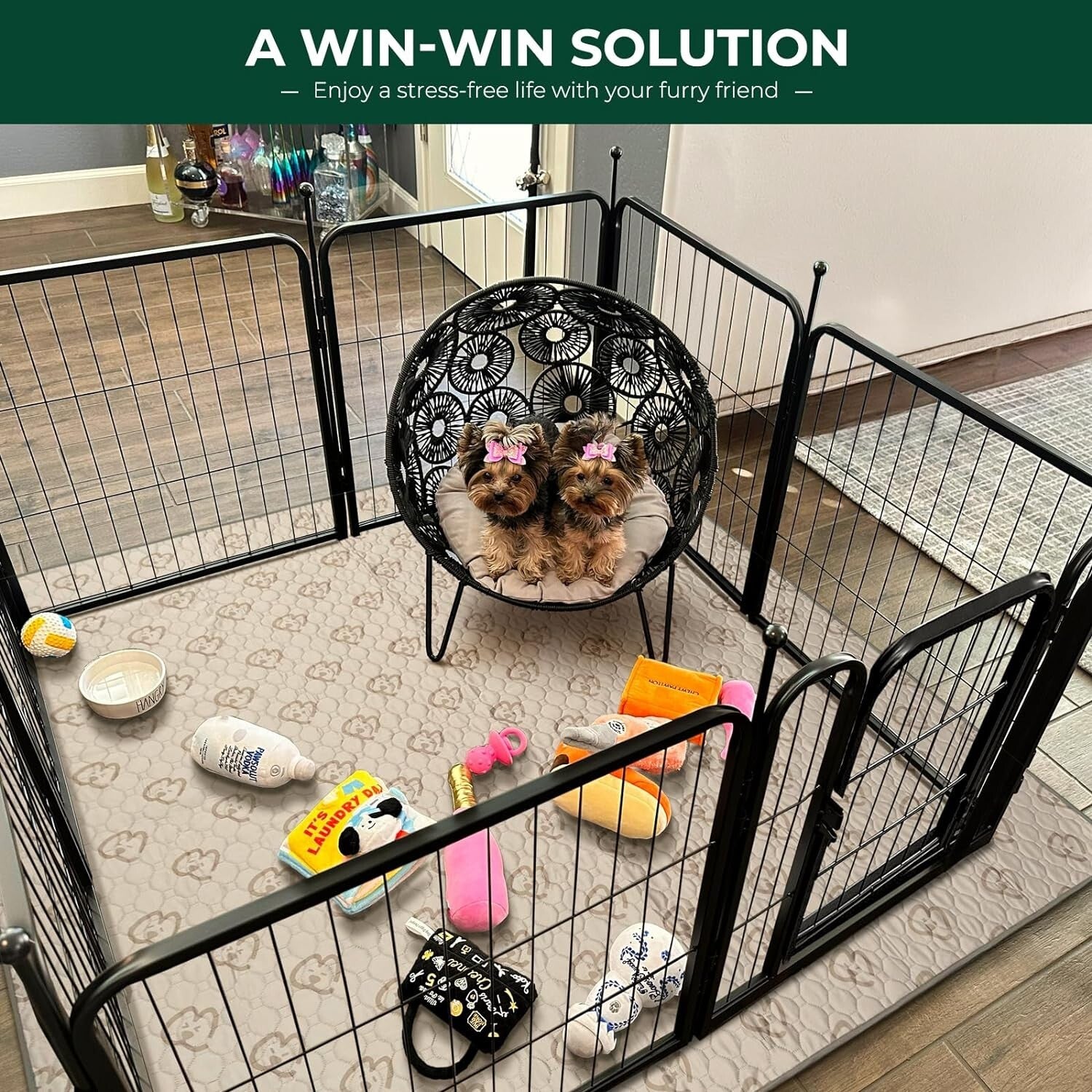 All-Life-Stage 24-inch Dog Playpen with Auto Lock – Secure and Adjustable Design