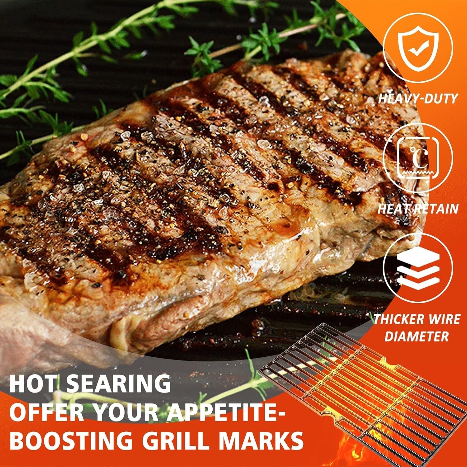 3-Pack Replacement Grill Grates: Easy Clean Porcelain for Charbroil Gas Grills