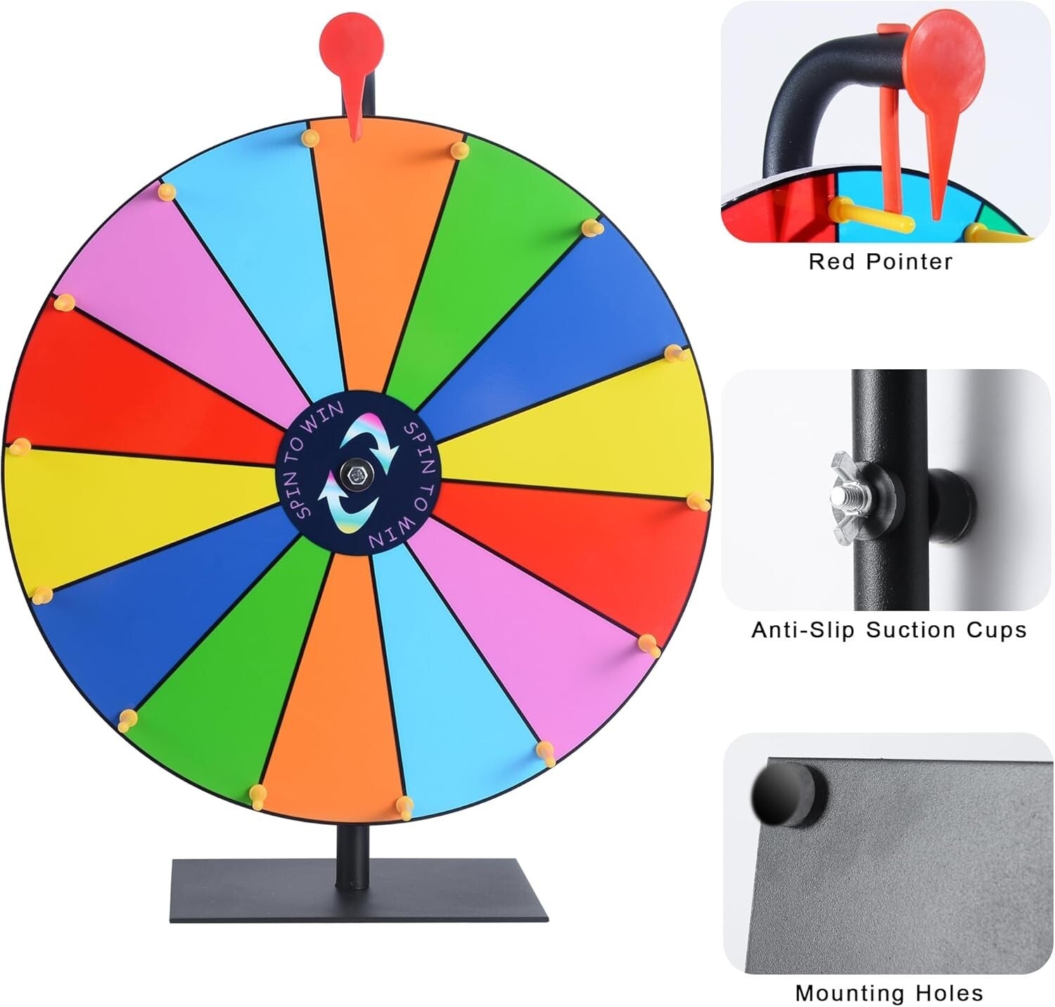 Portable 16" Prize Wheel with Clicker - Ideal for Trade Shows & Gatherings