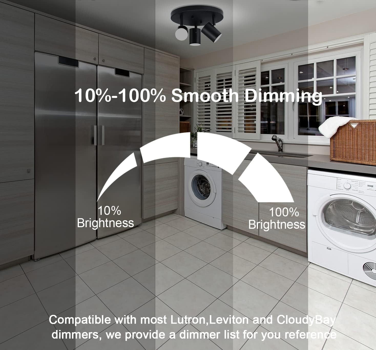 Elegant 5CCT Dimmable Track Light with Pivoting Heads - Flush Mount Design