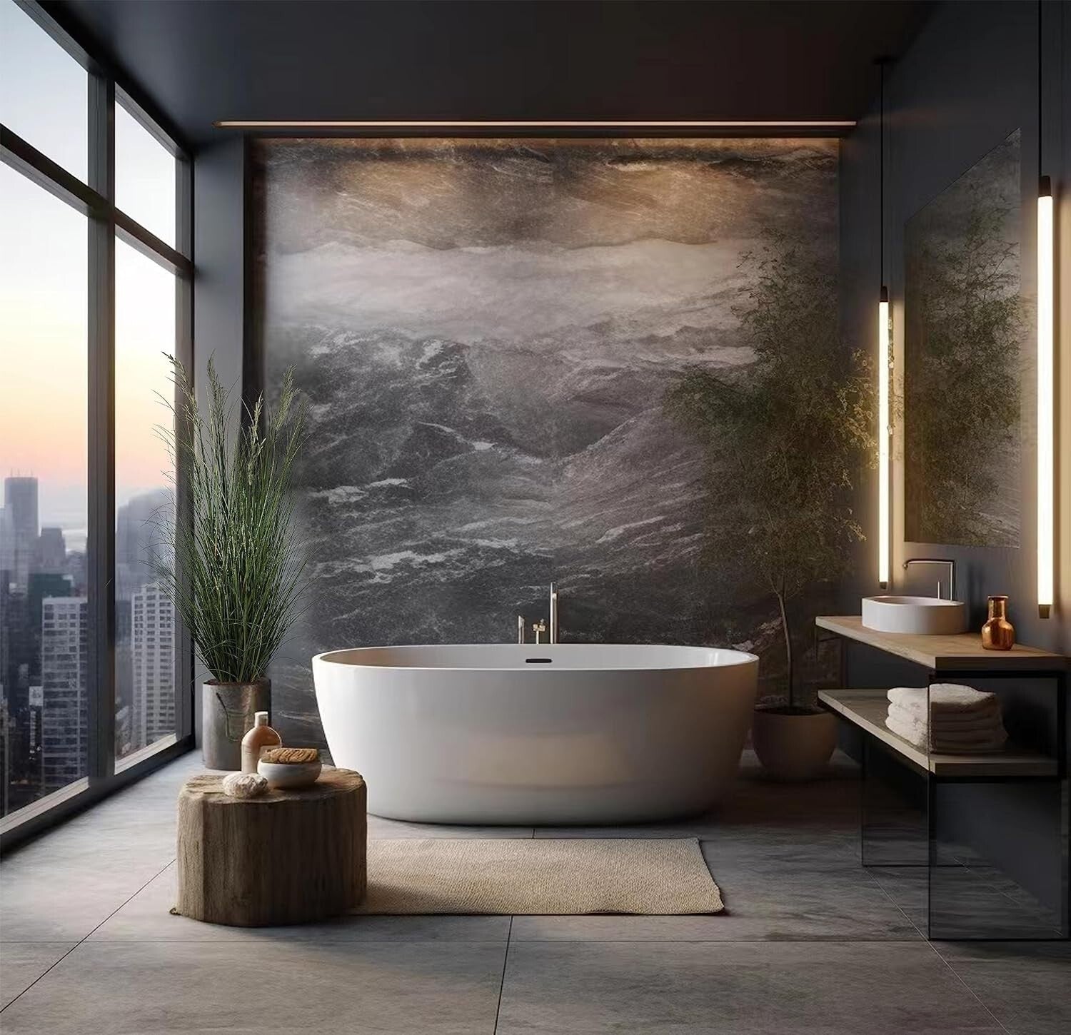 Tall Artificial Grass Plant 71in (Set of 2) in Durable Black Pots for Indoors