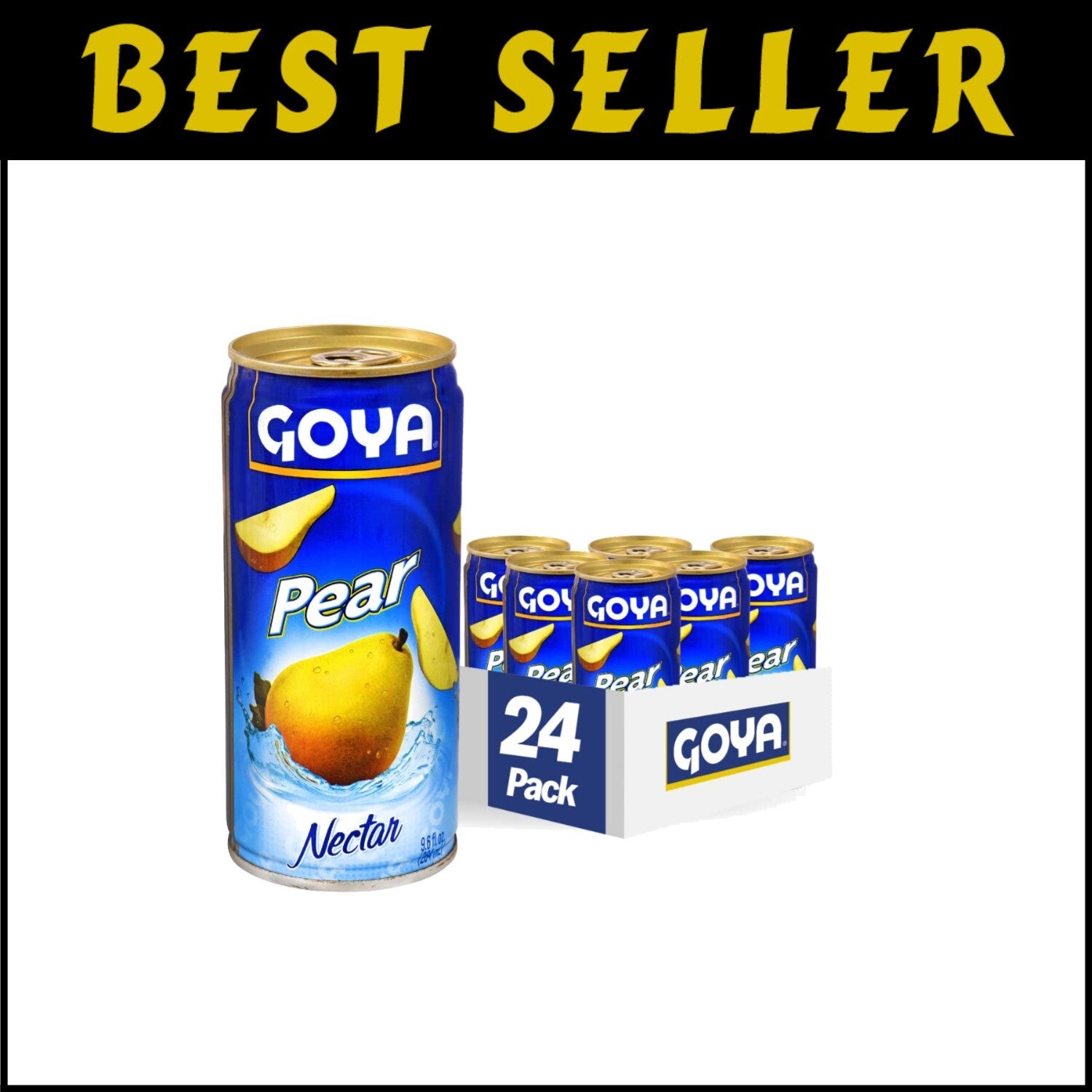 Pack of 24 Natural Pear Nectar - Refreshing Tropical Drink, 9.6 Fl Oz Each