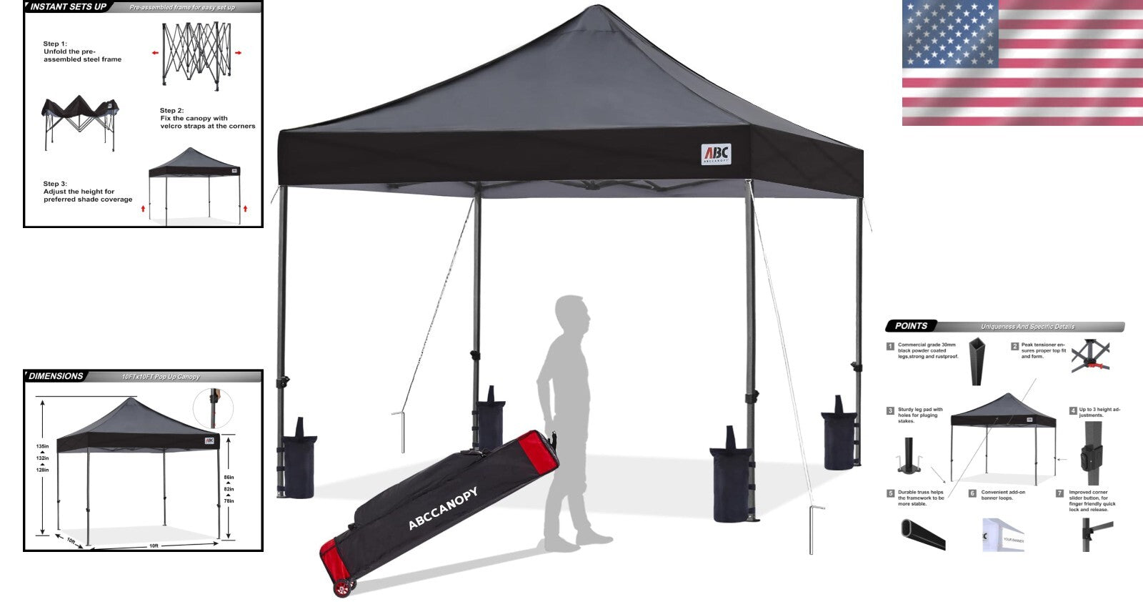 10x10 Outdoor Canopy Tent with UV Protection - Perfect for Events and Parties
