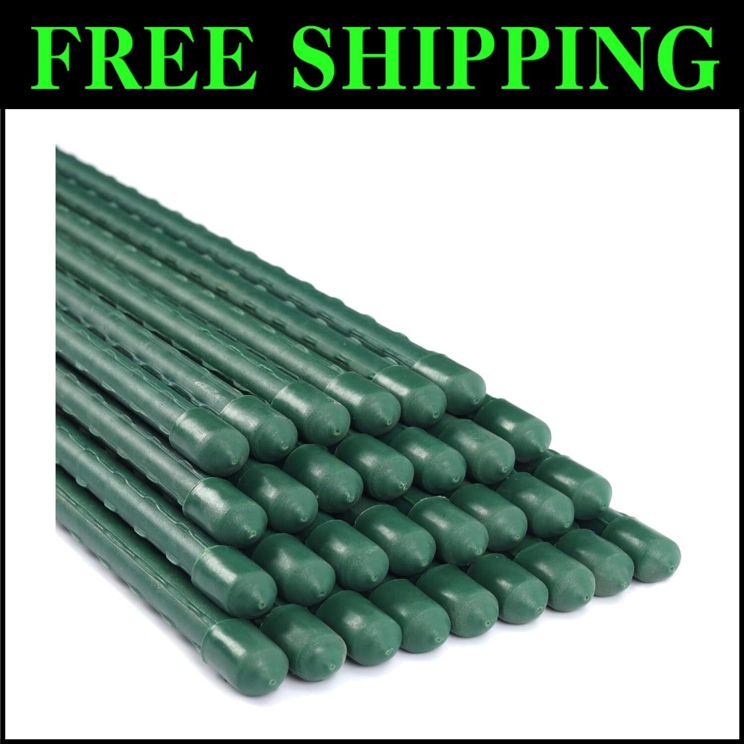 Rustproof 6ft Plastic Coated Steel Plant Stakes for Strong Garden Support