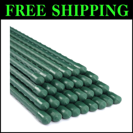 Rustproof 6ft Plastic Coated Steel Plant Stakes for Strong Garden Support