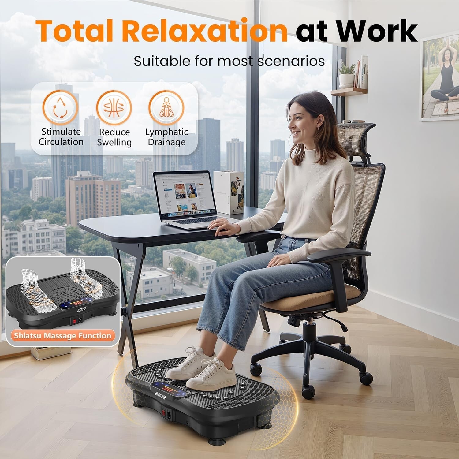 All-in-One Vibration Plate with Bluetooth and Resistance Bands – 330 lbs Limit