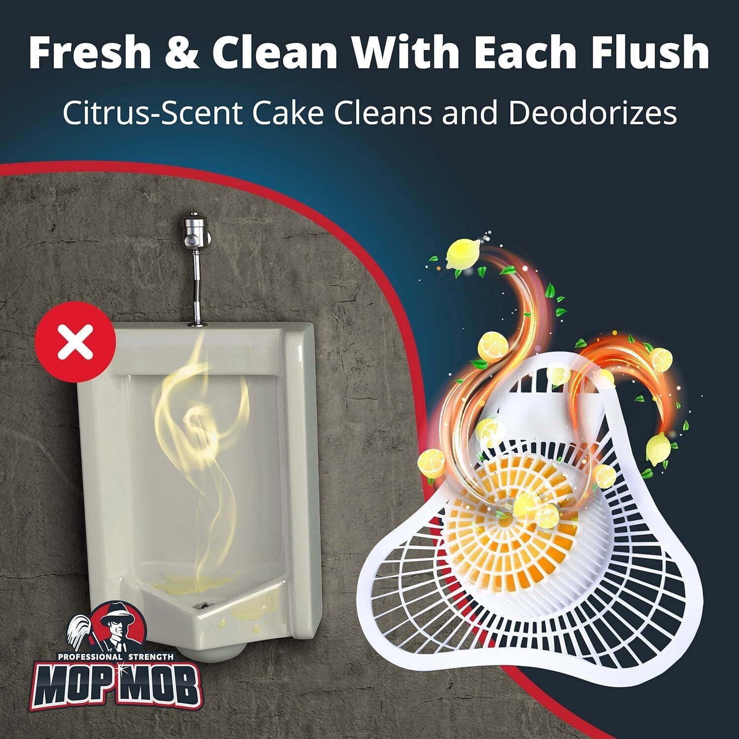 Long Lasting Urinal Deodorizer Block - Citrus Scent & Clog Prevention, 12-Count