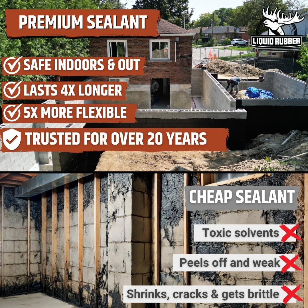 Basement Waterproofing Sealant - Flexible Crack Filler & Indoor/Outdoor Coating