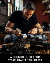 Load image into Gallery viewer, Elegant 1,818 Piece Articulated Steam Train Model - Gift Boxed &amp; Ready to Build