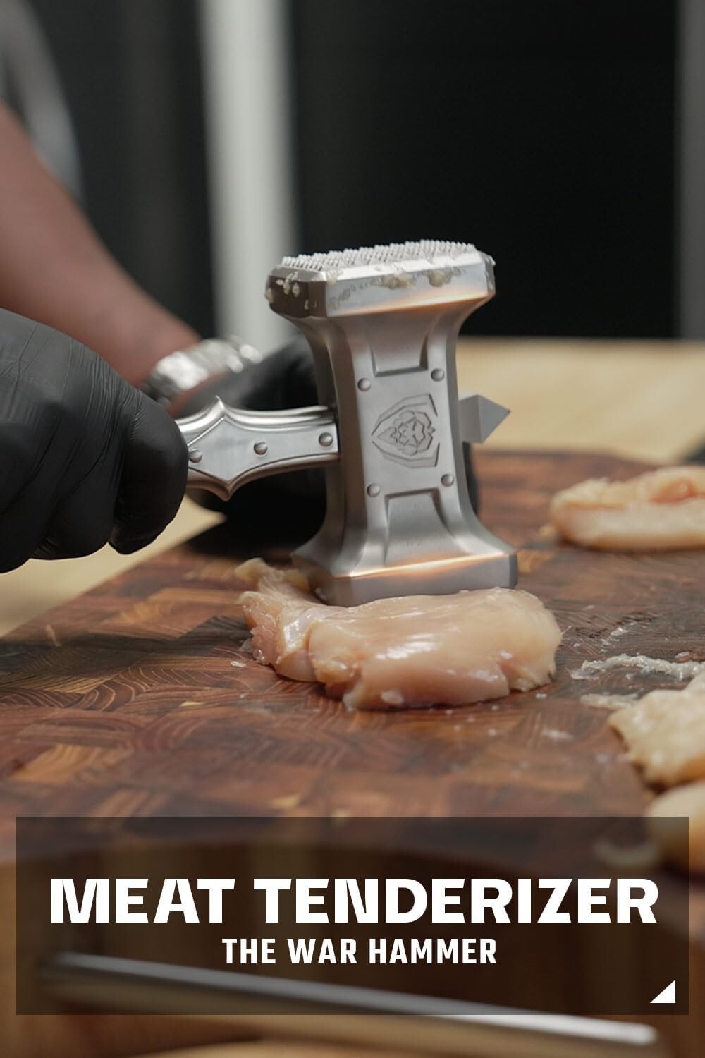 Extra-Large Meat Tenderizer with Dual-Sided Functionality - High-Carbon Steel