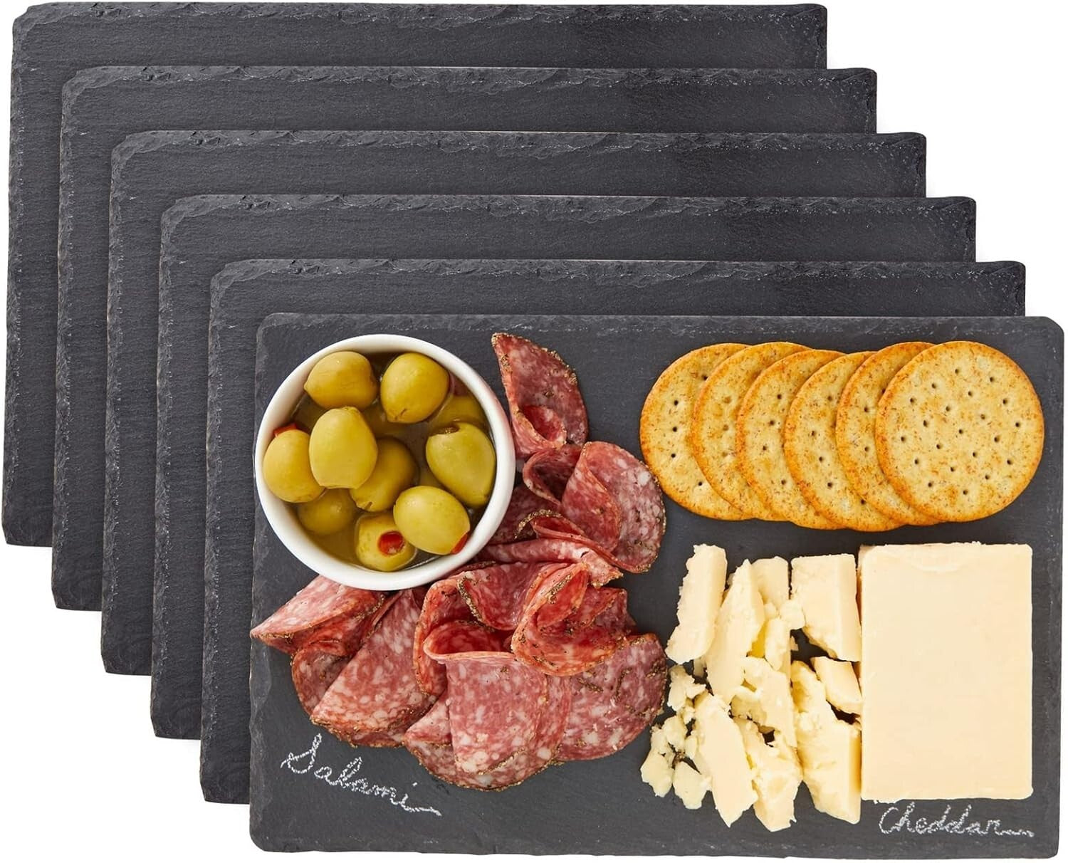 Durable Mini Slate Serving Boards - Set of 6 with Chalk for Personalized Appeal