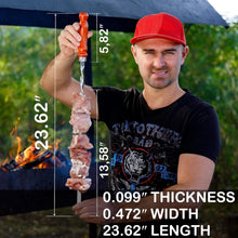 Load image into Gallery viewer, Premium 23.6" BBQ Skewers with Wooden Handles - Set of 10 for Elevated Grilling