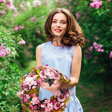 Load image into Gallery viewer, Charming 19-Inch Peony Flower Wreath - Versatile Decor for Home &amp; Events