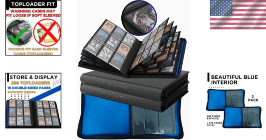 Easy Flip Dual-Sided Top Loader Binder for Non-Graded Cards - 288 Cards Capacity