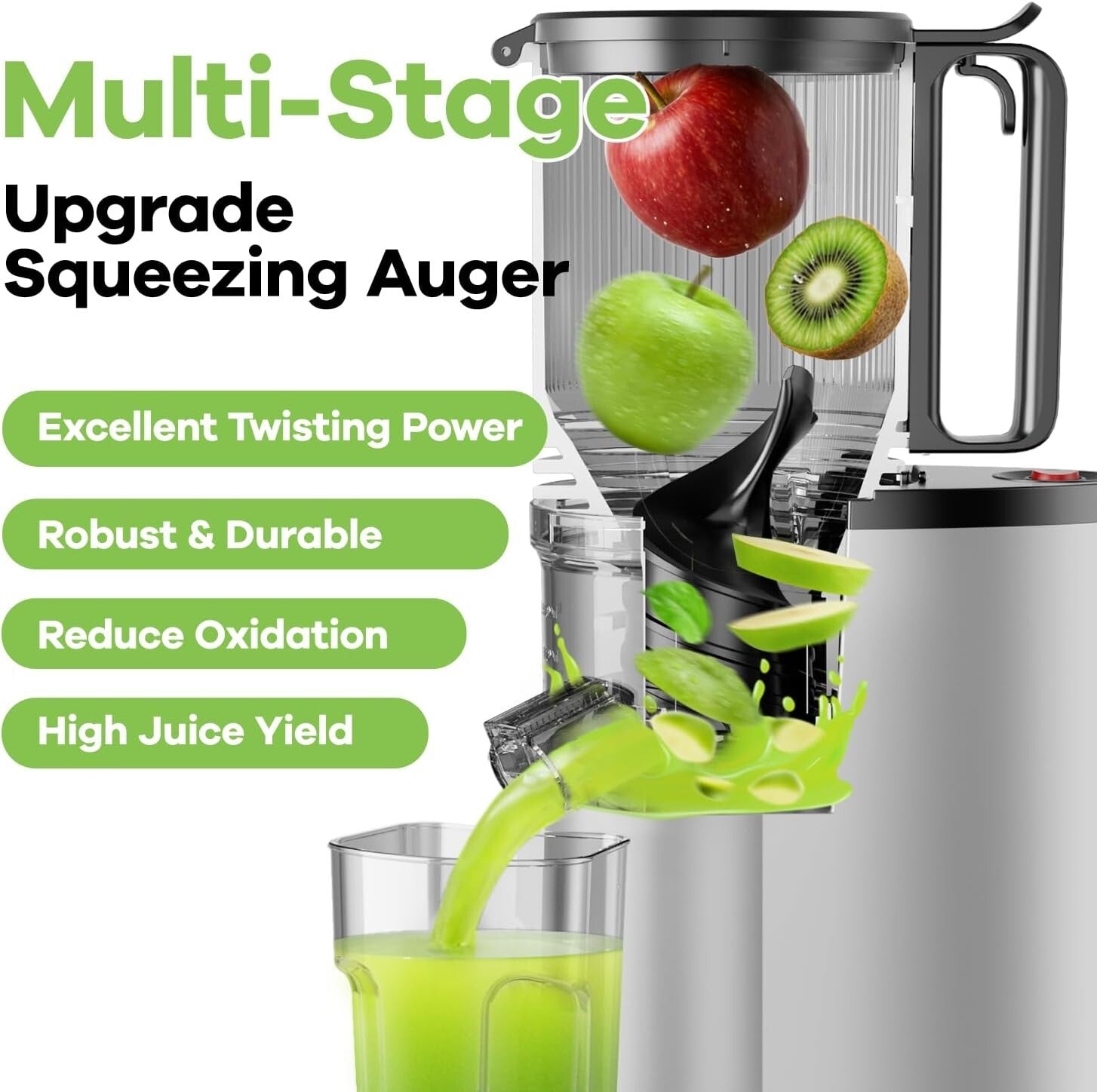 Elegant 5.8" Chute Juice Extractor with 400W Power for Whole Fruits & Veggies