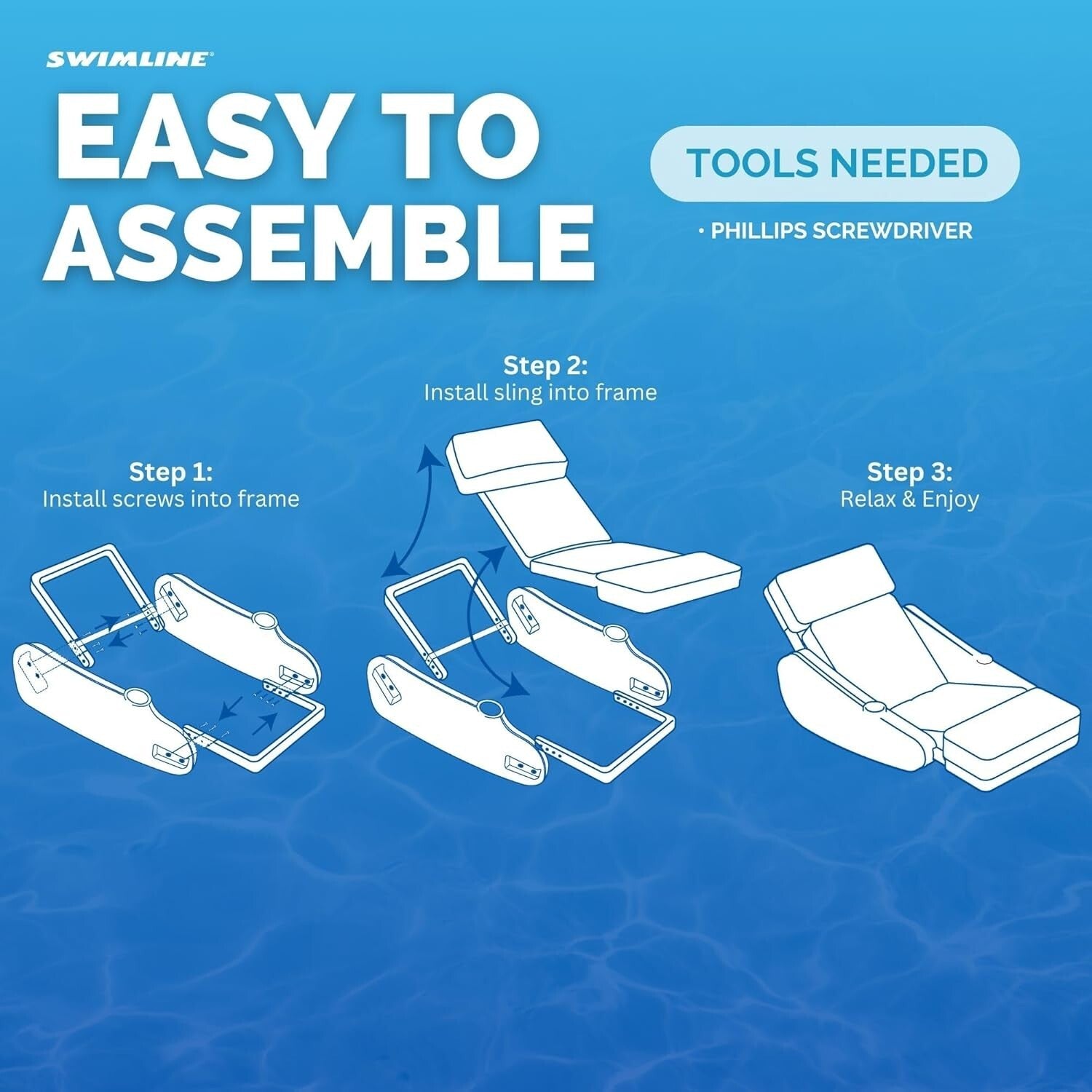 Durable Padded Pool Lounger with Built-In Cup Holders - For Quality Leisure Time