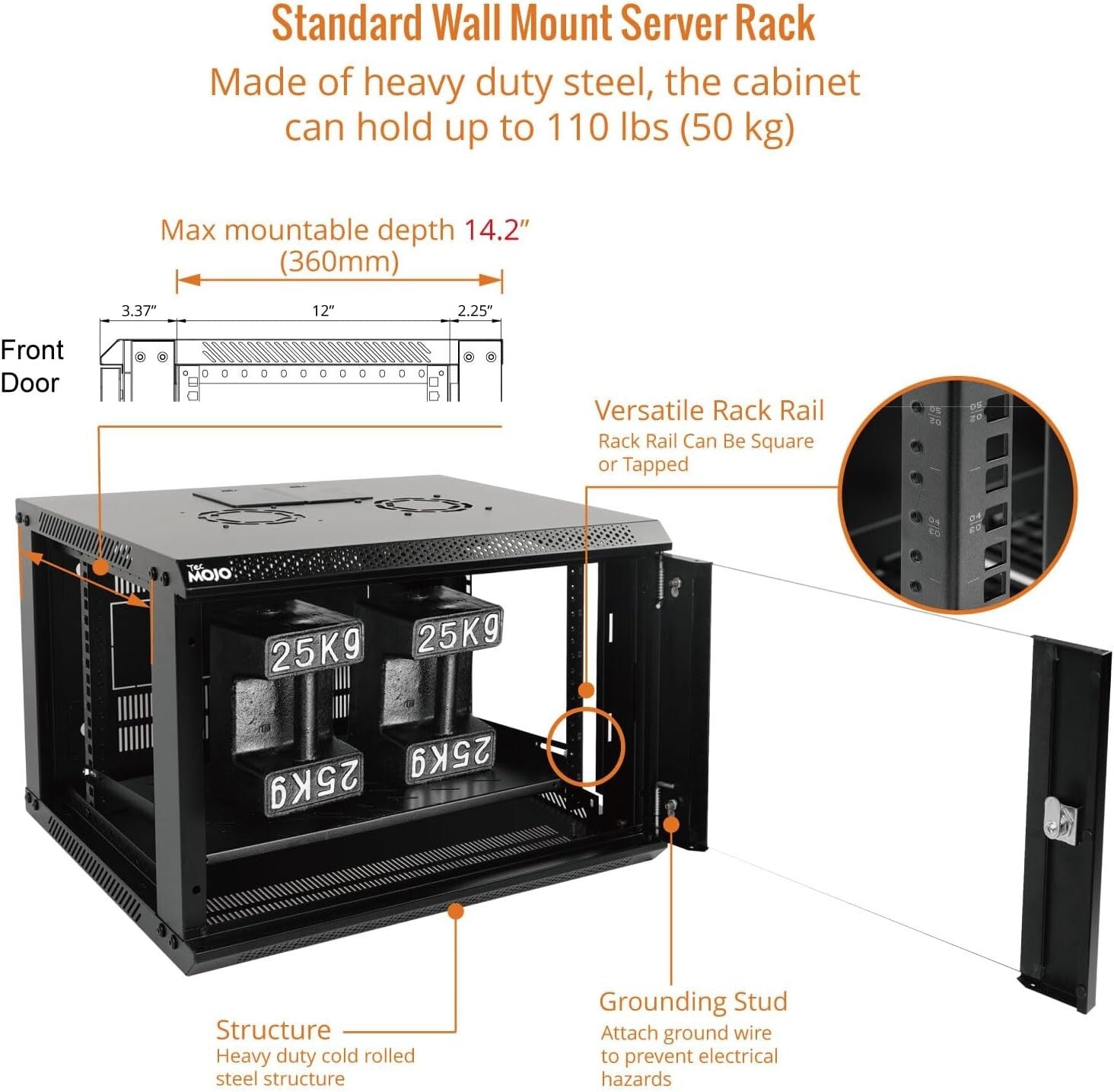 Premium 6U Server Enclosure with Easy Cable Management & Versatile Setup Options