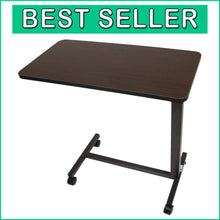 Load image into Gallery viewer, Rolling Bedside Table with Walnut Finish - Ideal for Reading, Eating &amp; Computing