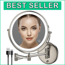 Load image into Gallery viewer, Rechargeable Wall-Mounted Makeup Mirror with 3 Lighting Modes &amp; Dimming Feature