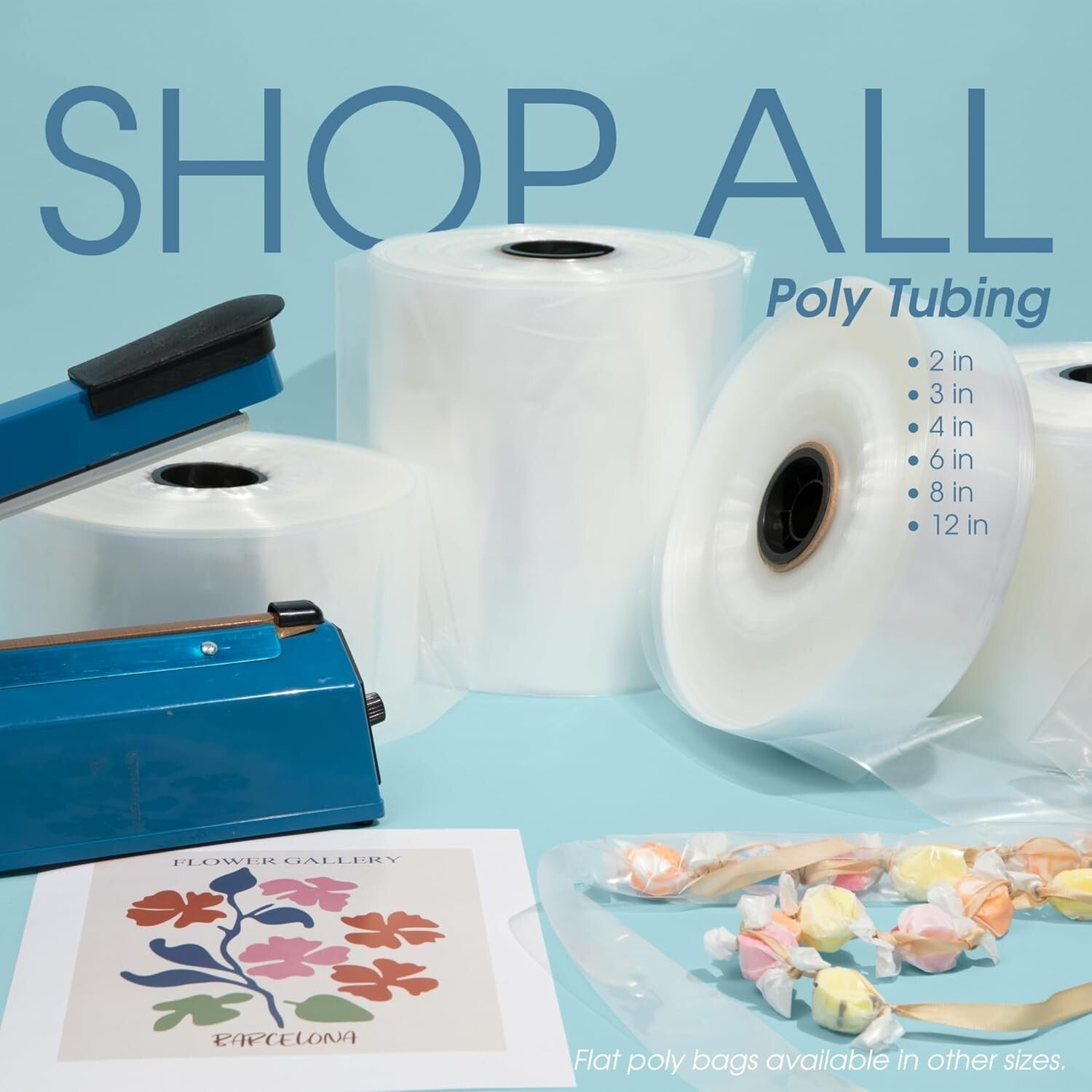 12" x 800' Clear Plastic Tubing Roll - 2.1 Mil Poly for Versatile Packaging