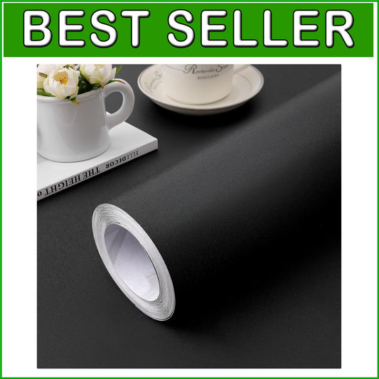 15.7" x 787.4" Black Peel and Stick Contact Paper for Effortless Decor Upgrades
