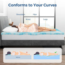 Load image into Gallery viewer, Ventilated Twin Gel Memory Foam Mattress Topper 3 Inch - Perfect for Sleepers