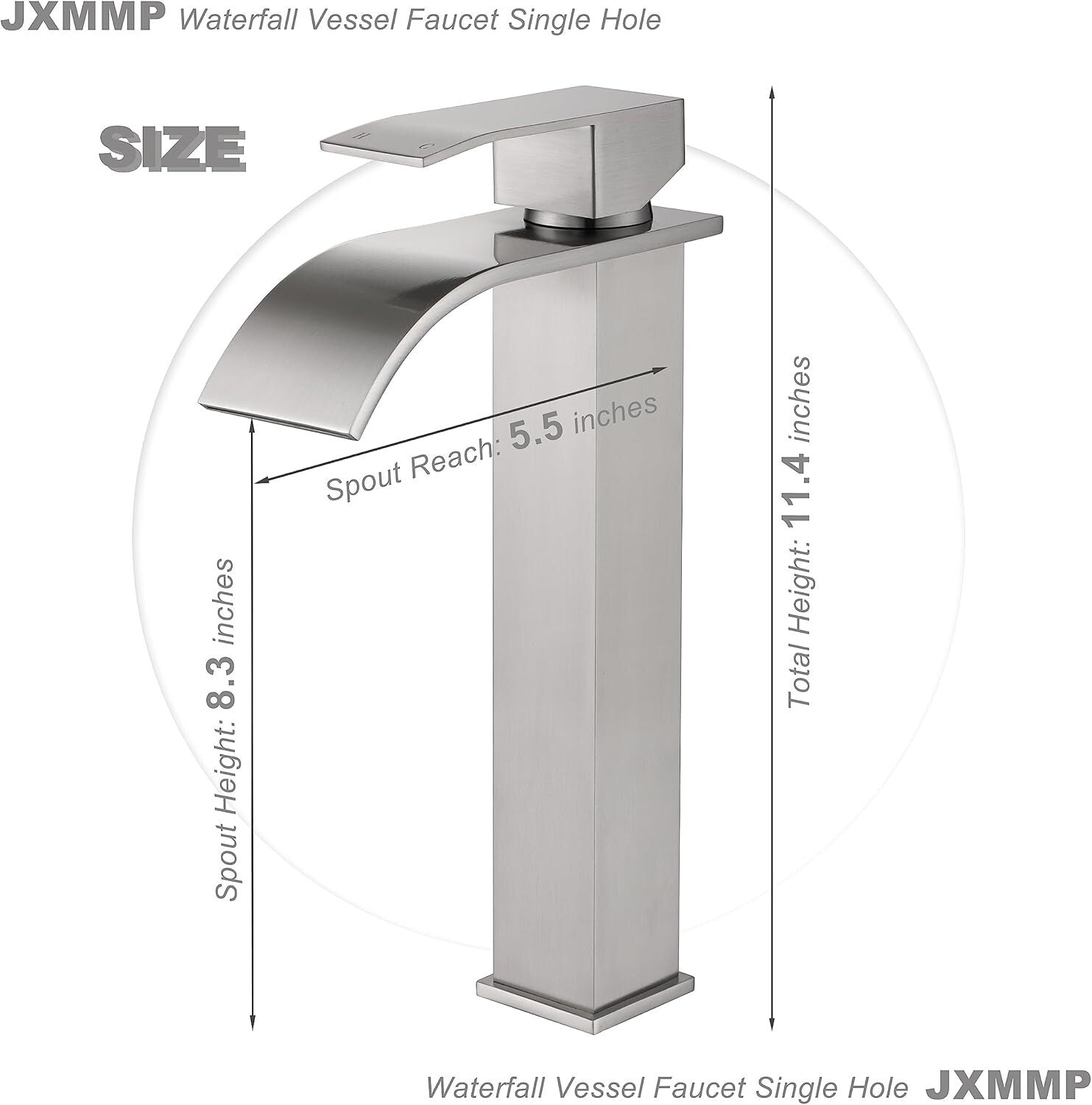 Elegant Waterfall Sink Faucet - Durable Single Handle in Brushed Nickel Finish