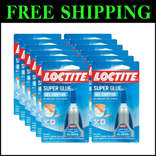 Versatile Super Glue Gel Control - Ideal for Art, Automobiles & More - 12 Count