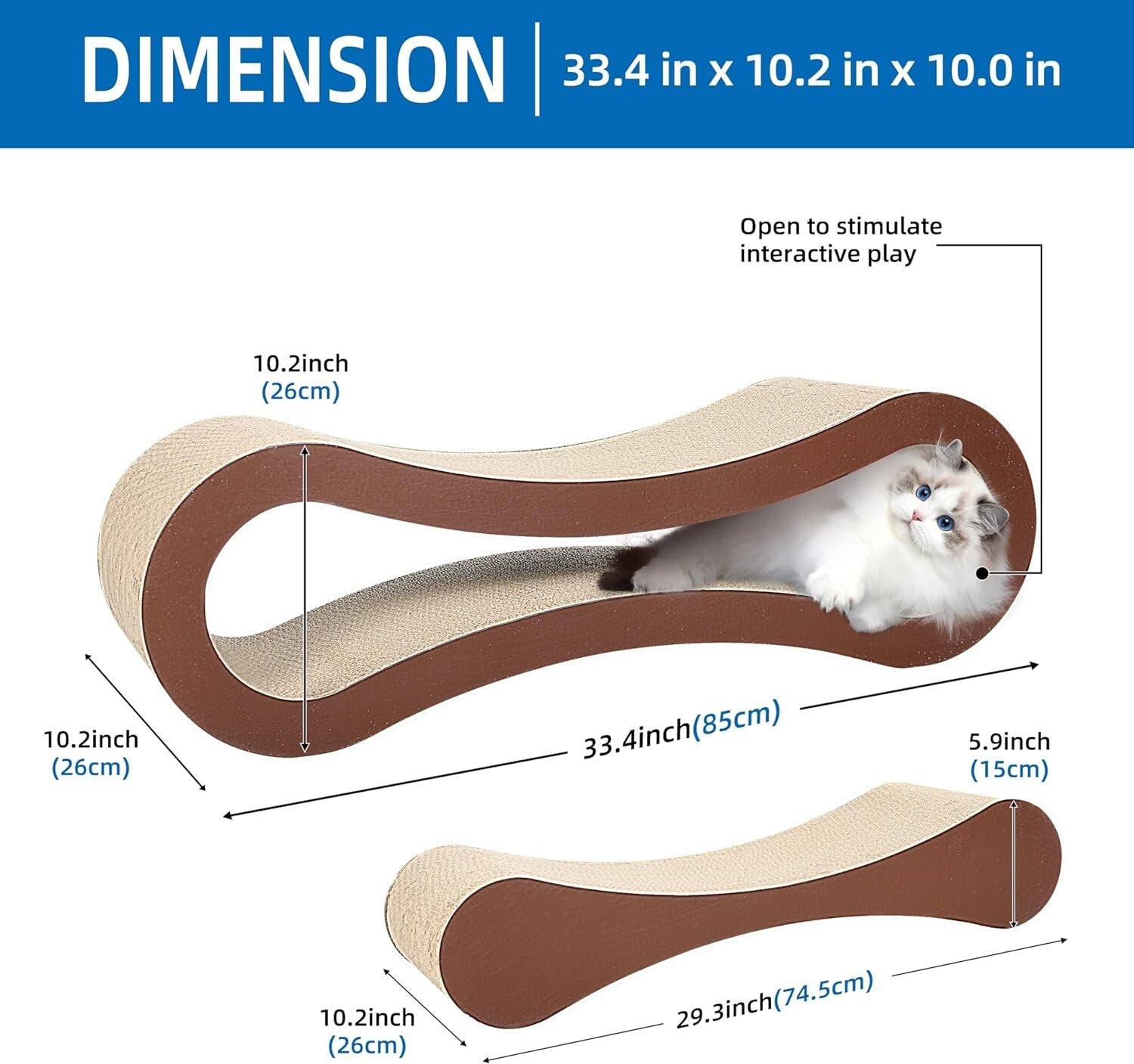 X-Large 2-in-1 Cat Scratcher & Cozy Lounge - Ergonomic Frosty Infinity Shape