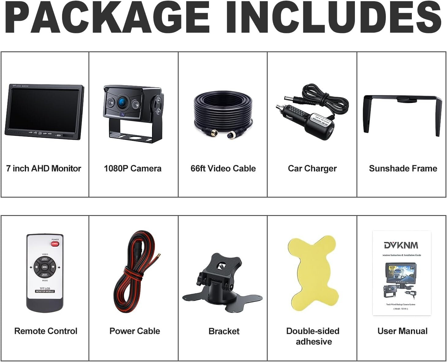 Advanced 1080P Rearview Monitor Kit - Dual Camera Support, DIY Installation