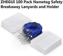 Load image into Gallery viewer, 100-Pack Breakaway Safety Lanyards with Horizontal ID Badge Holders - Royal Blue