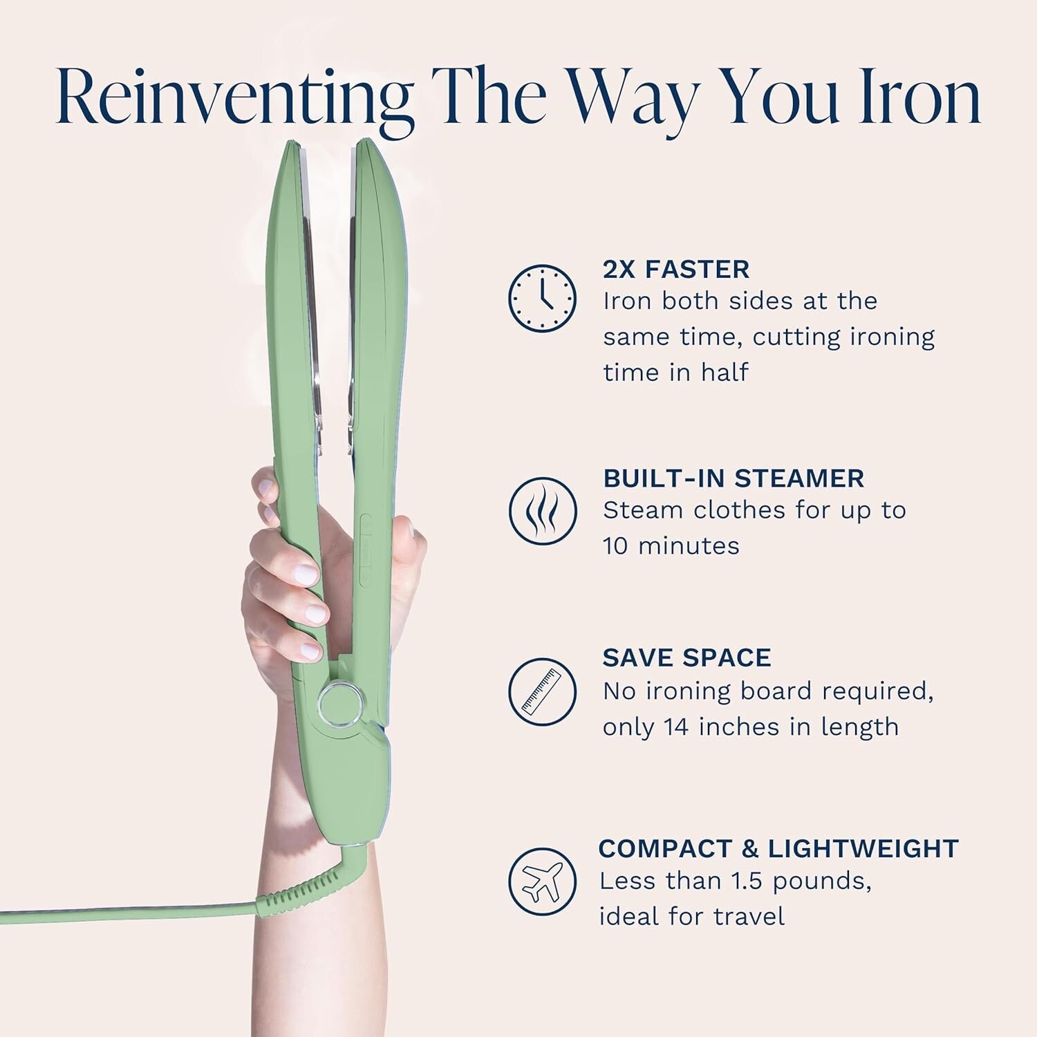 Travel-Friendly Steam Iron with Auto Shutoff - Perfect for Wrinkle-Free Outfits