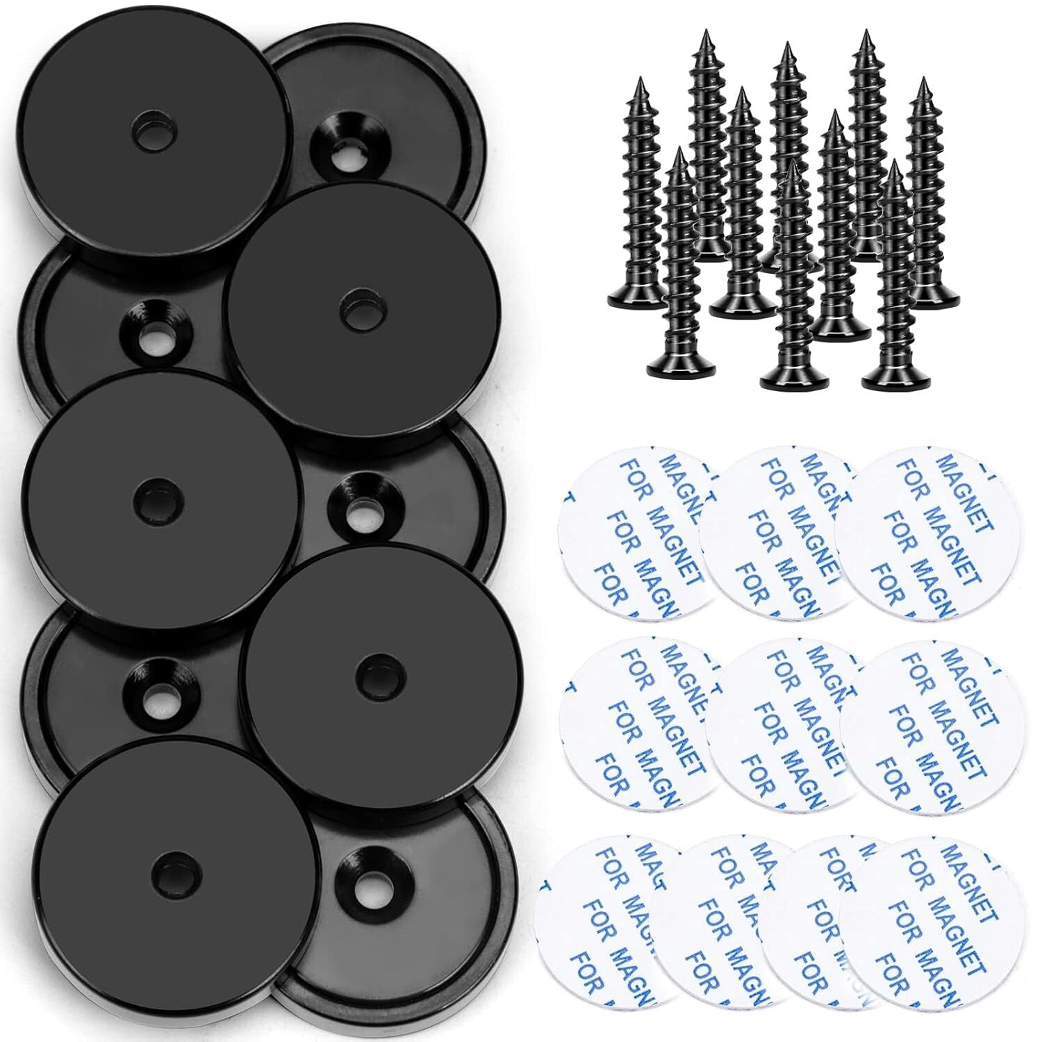 Strong 100 Pack Neodymium Magnets: 110 lbs Black with Screws for Versatile Use