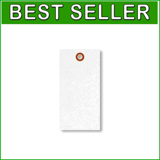 Durable 1000-Pack Blank White Shipping Tags - 4.75" x 2.375" with Metal Eyelet