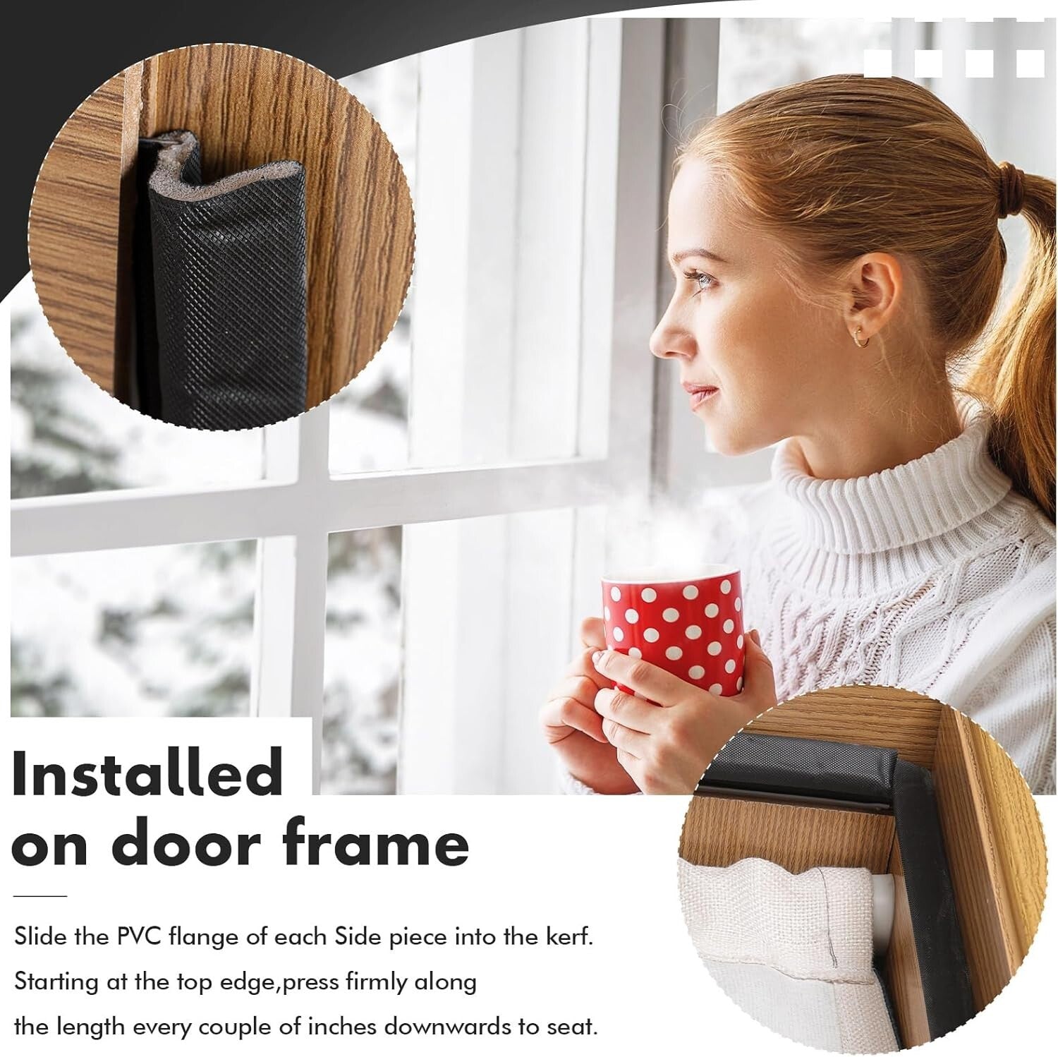 Versatile Door Weather Stripping - 90 Feet Long, Dust & Water Blocking Solutions