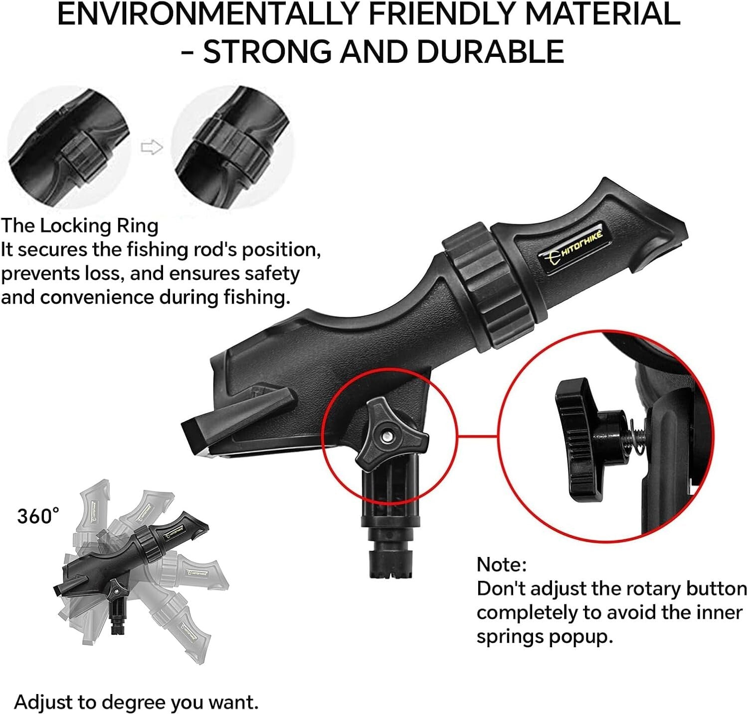 Versatile Fishing Rod Holder Set - Compatible with Spinning & Baitcasting Reels