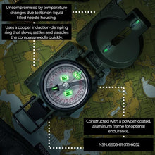 Load image into Gallery viewer, Precision Military Lensatic Compass - Waterproof &amp; Built for Tough Conditions